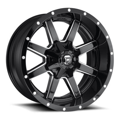 FUEL MAVERICK 18X9 +20 8X180 124.2 GLOSS BLK MILL ( TEXT FOR CLEARANCE PRICE *** )