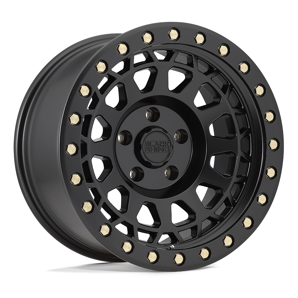 BLACK RHINO PRIMM MATTE BLACK W/ BRASS BOLTS 17X9 0 6X139.7 112.1
