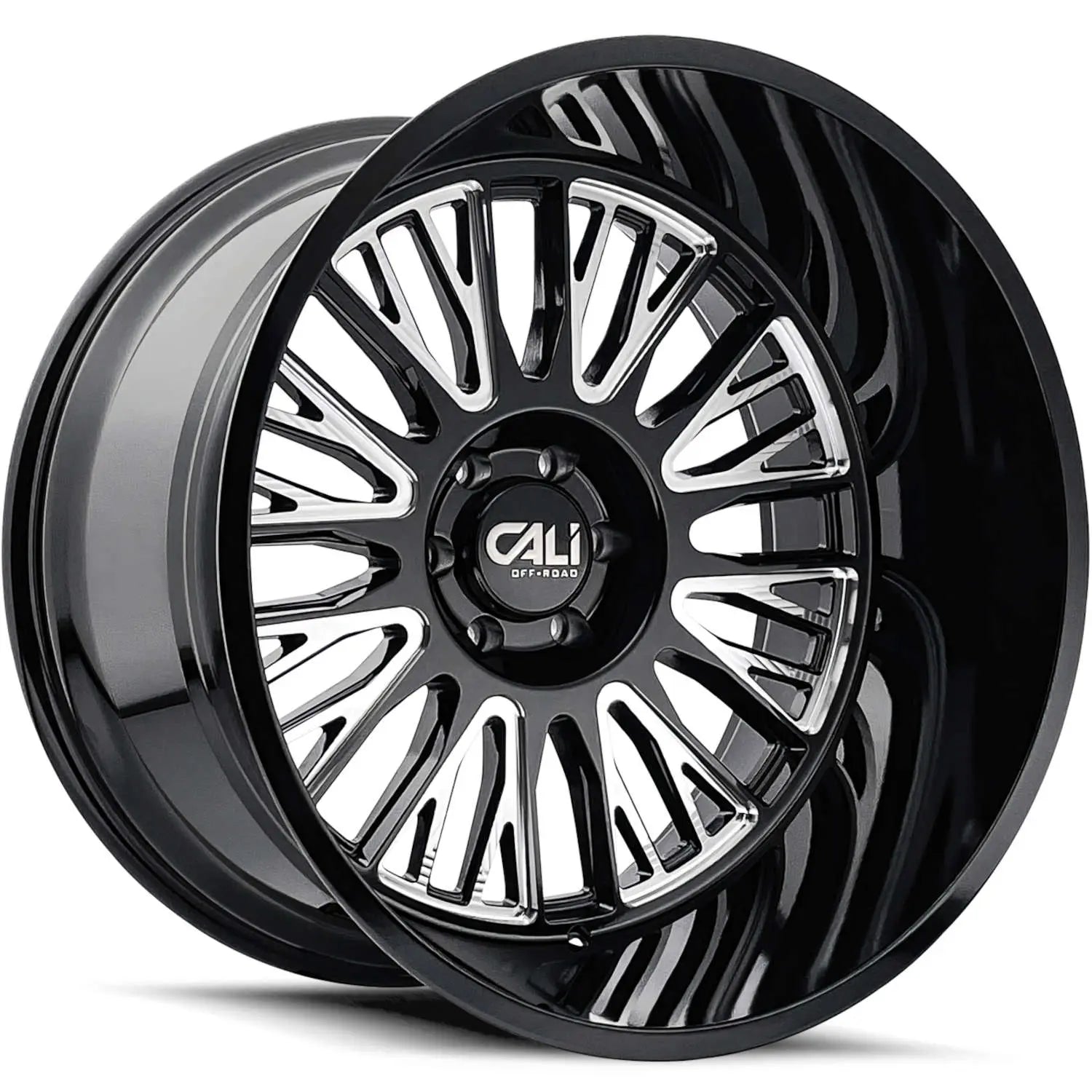 CALI VERTEX GLOSS BLACK MILLED SPOKES | 20X10 -25 6X139.7