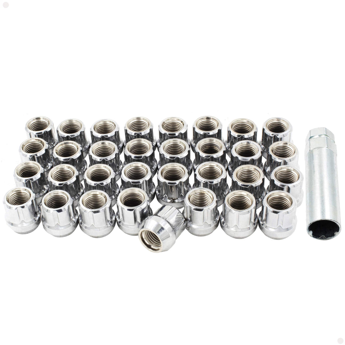 LUG NUTS - CHROME OPEN - 14x1.5 - 32 PACK